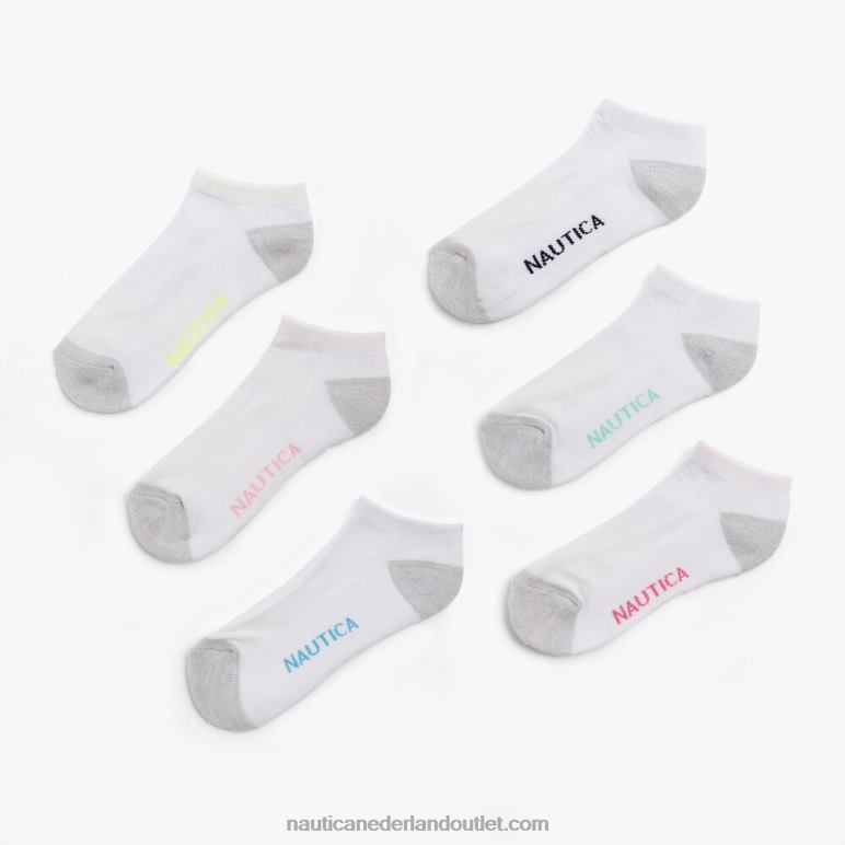 atletische laag uitgesneden sokken 6-pack multi Nautica 0828F797 vrouwen