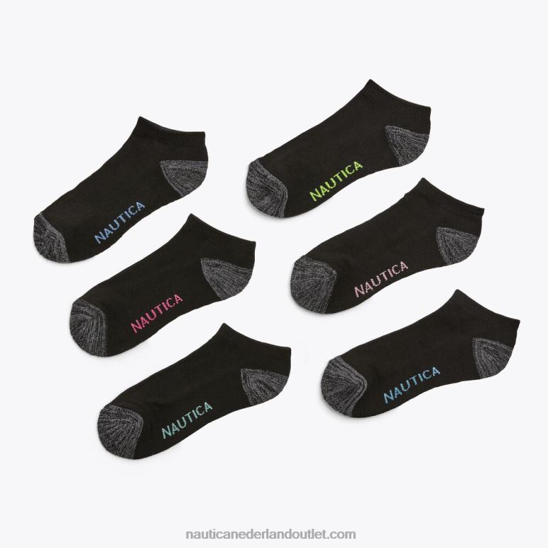 atletische laag uitgesneden sokken 6-pack multi Nautica 0828F815 vrouwen