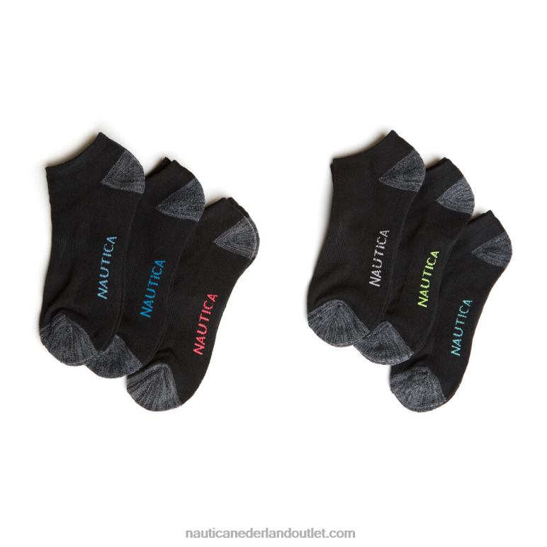 atletische laag uitgesneden sokken 6-pack multi Nautica 0828F838 vrouwen