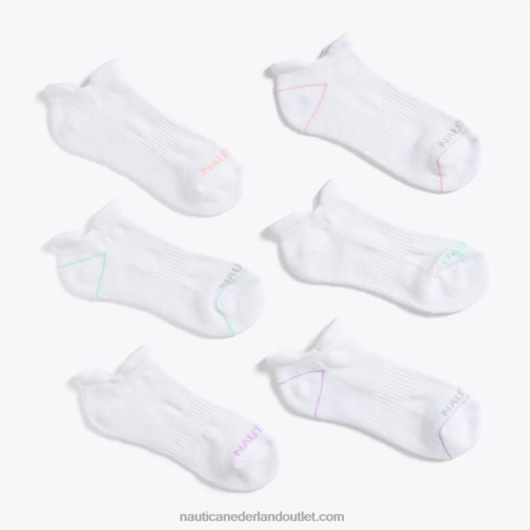 atletische tabblad laag uitgesneden sokken 6-pack multi Nautica 0828F861 vrouwen