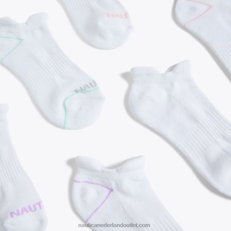 atletische tabblad laag uitgesneden sokken 6-pack multi Nautica 0828F861 vrouwen