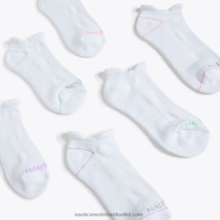 atletische tabblad laag uitgesneden sokken 6-pack multi Nautica 0828F861 vrouwen