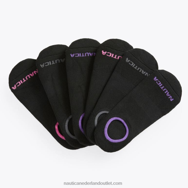 stretch liner sokken 6-pack multi Nautica 0828F807 vrouwen