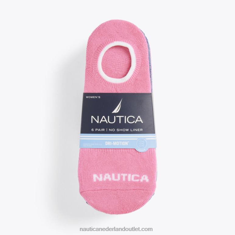 stretch liner sokken 6-pack multi Nautica 0828F853 vrouwen