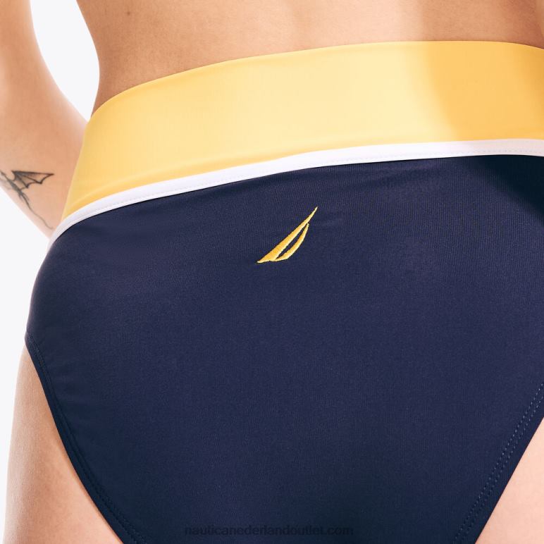 colorblock omslag zwembroek boei geel Nautica 0828F835 vrouwen