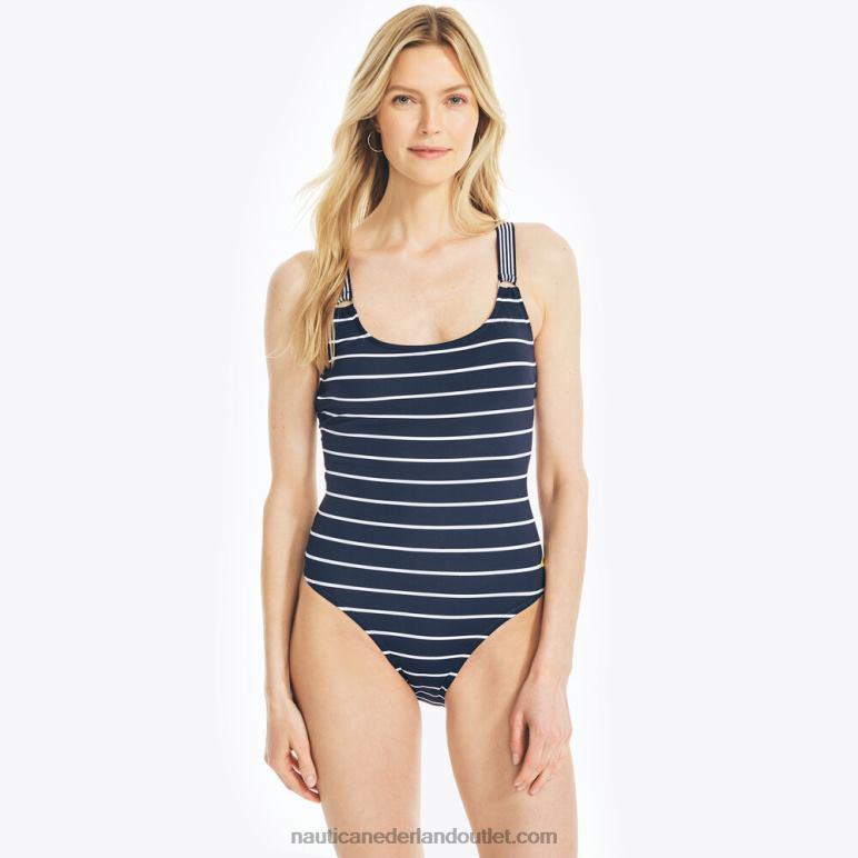 gestreepte crossback uit één stuk stellaire blauwe heide Nautica 0828F1039 vrouwen