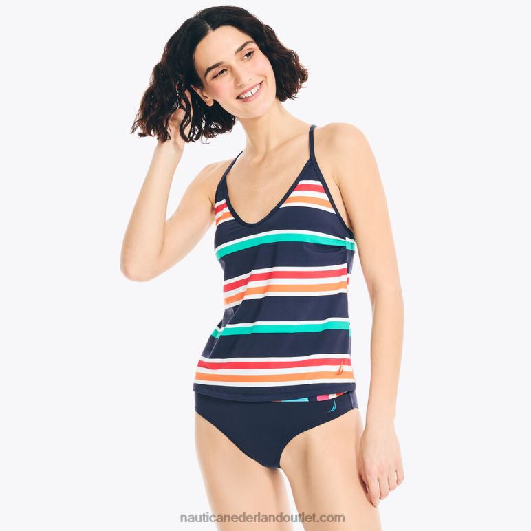 gestreepte tankini zwemmen stellaire blauwe heide Nautica 0828F847 vrouwen