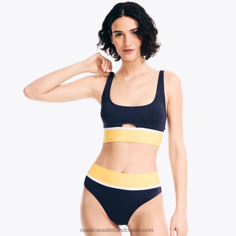 zwemtop met kleurvlakken boei geel Nautica 0828F874 vrouwen