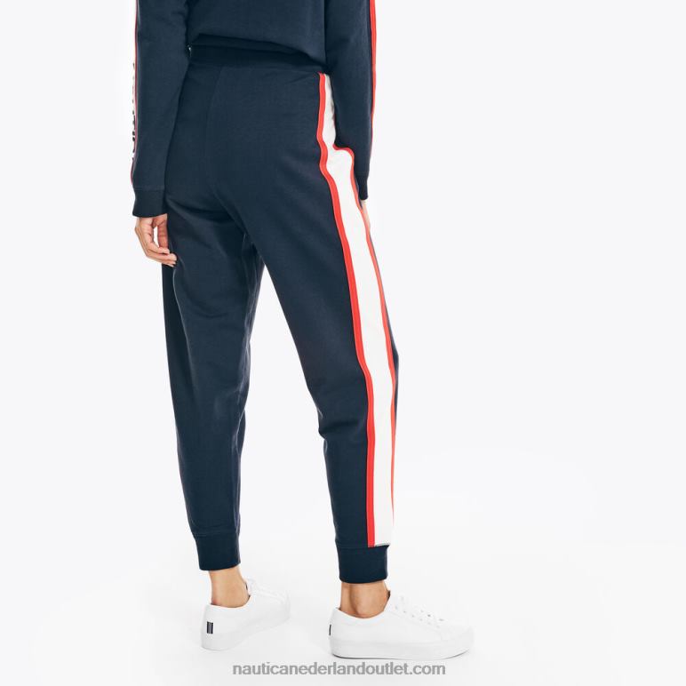 Colorblock joggingbroek van stretchfleece stellaire blauwe heide Nautica 0828F748 vrouwen