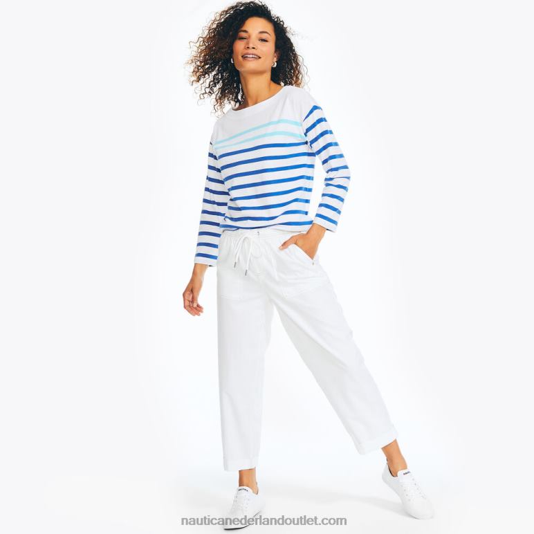 duurzaam vervaardigde pull-on broek Helder wit Nautica 0828F740 vrouwen