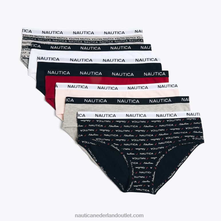 Logo hipster boyshorts 7-pack zwart Nautica 0828F814 vrouwen