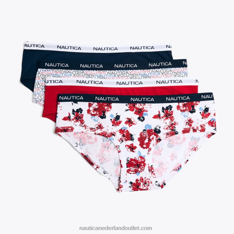 hipster-slips met logo 5-pack antieke whitewash Nautica 0828F794 vrouwen