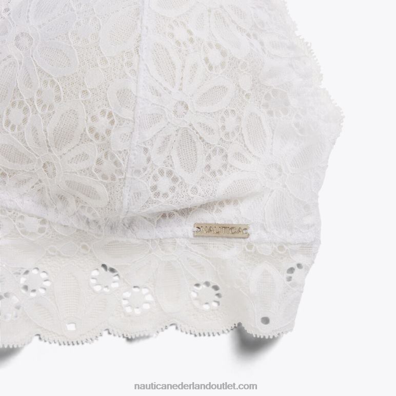 kanten bralette met racerback, set van 2 antieke whitewash Nautica 0828F973 vrouwen