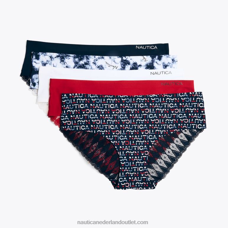 laser-cut hipster slips 5-pack werkhemd blauw Nautica 0828F784 vrouwen