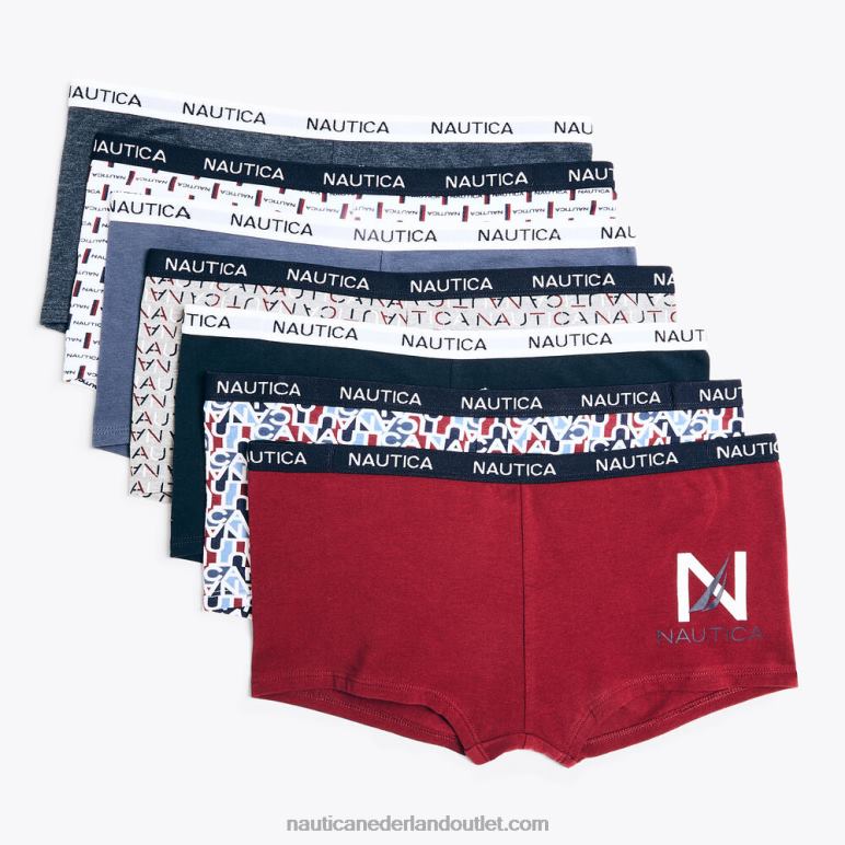 logo en bedrukte boyshorts 7-pack glorie rood Nautica 0828F832 vrouwen