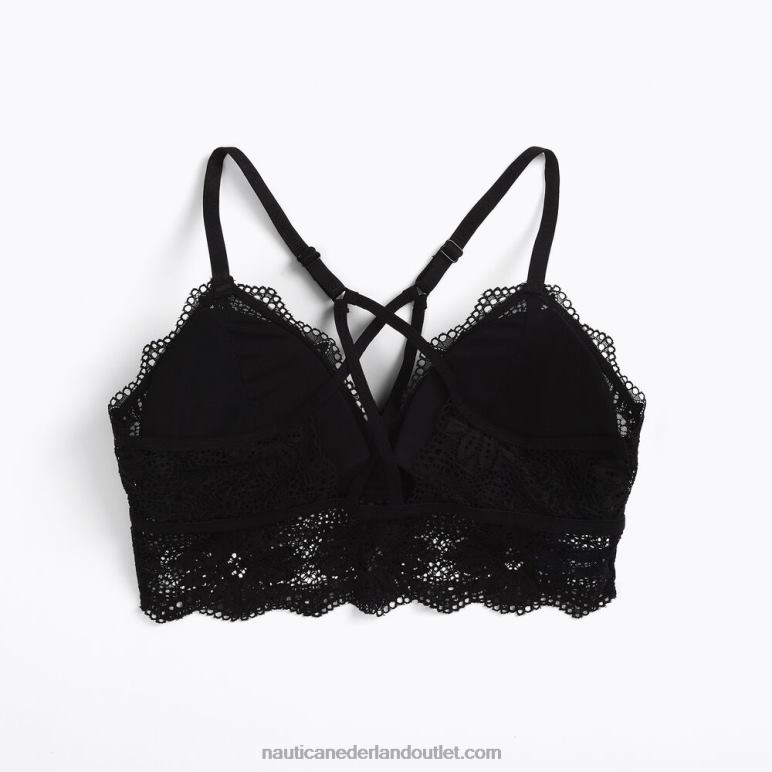 longline crossback kanten bralette set van 2 zwart Nautica 0828F850 vrouwen