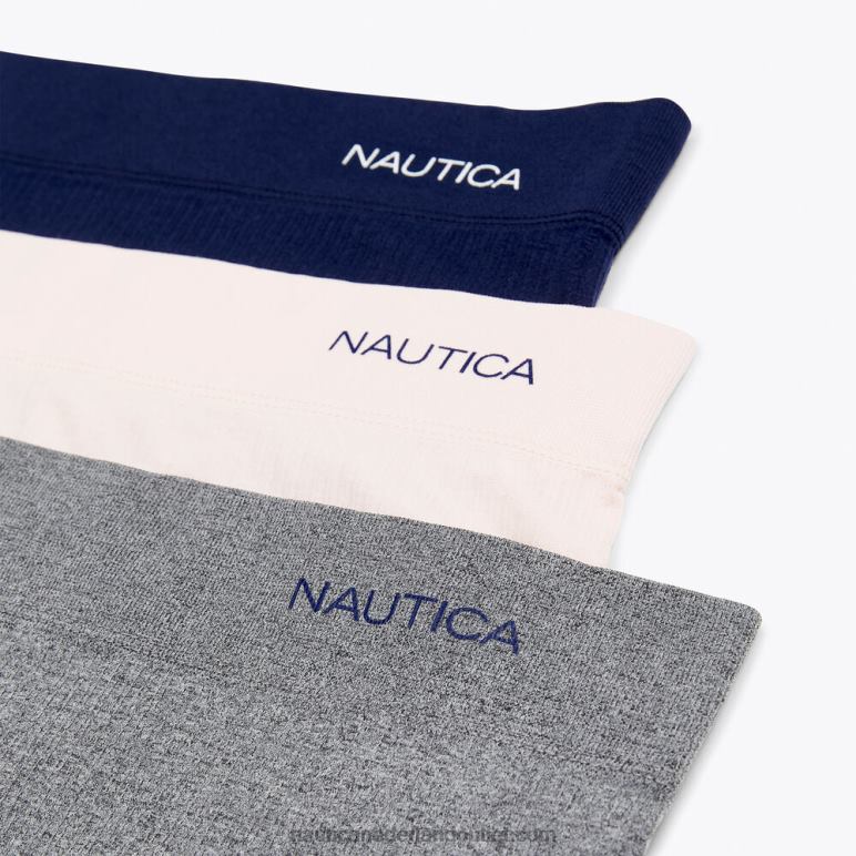 naadloos geribbeld hipster-slipje met logo, 3-pack werkhemd blauw Nautica 0828F1027 vrouwen