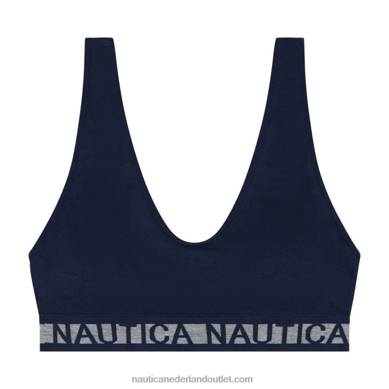 naadloze bh met logo 3-pack werkhemd blauw Nautica 0828F824 vrouwen