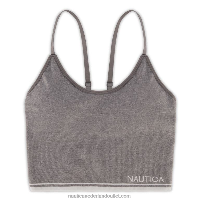 naadloze jacquard streep en logo brami 3-pack werkhemd blauw Nautica 0828F828 vrouwen