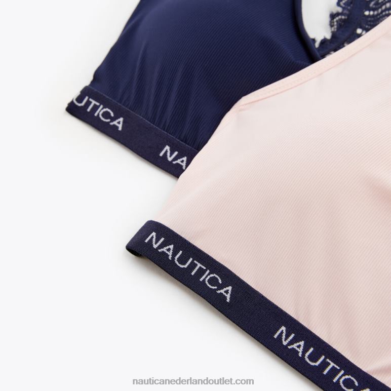 racerback bralette van lasergesneden kant, set van 2 werkhemd blauw Nautica 0828F892 vrouwen