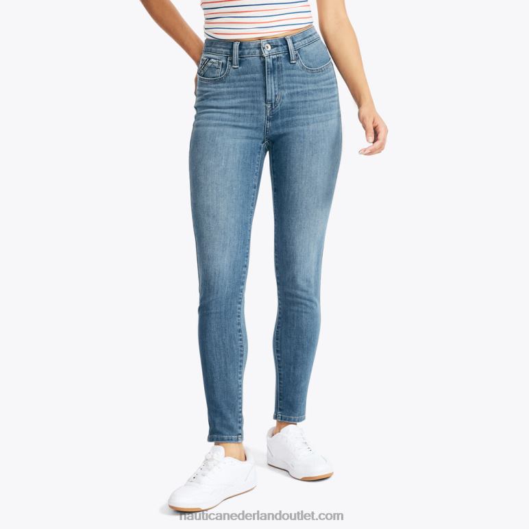 duurzaam vervaardigde true flex skinny denim met hoge taille blauwe indigo heide Nautica 0828F1048 vrouwen