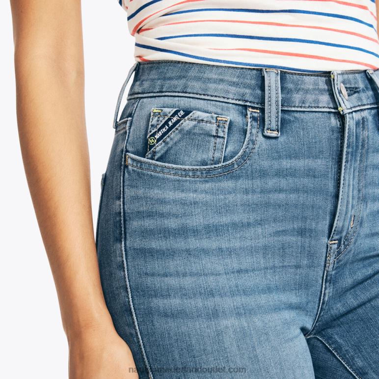 duurzaam vervaardigde true flex skinny denim met hoge taille blauwe indigo heide Nautica 0828F1048 vrouwen