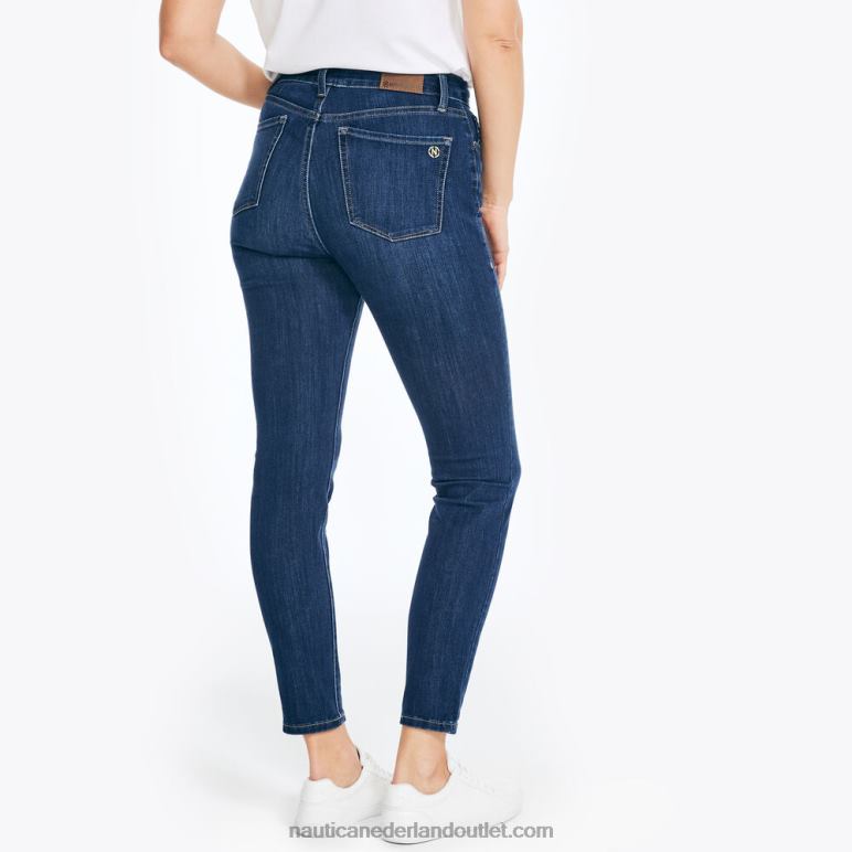 duurzaam vervaardigde true flex skinny denim met hoge taille en curvy fit saffier/donkergeel Nautica 0828F773 vrouwen