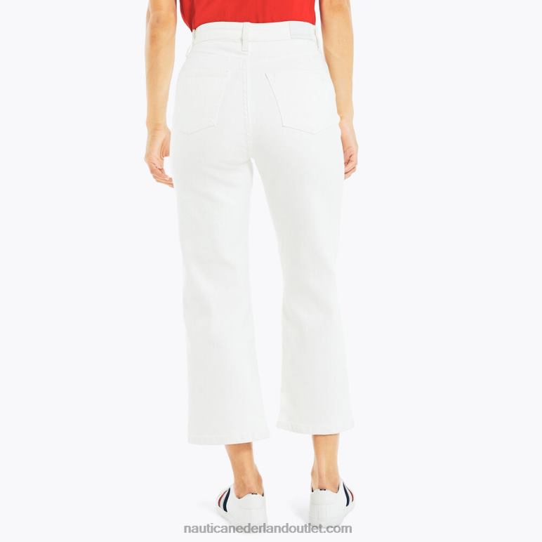 spijkerbroek co. cropped denim met wijde pijpen en hoge taille zeil wit Nautica 0828F1009 vrouwen