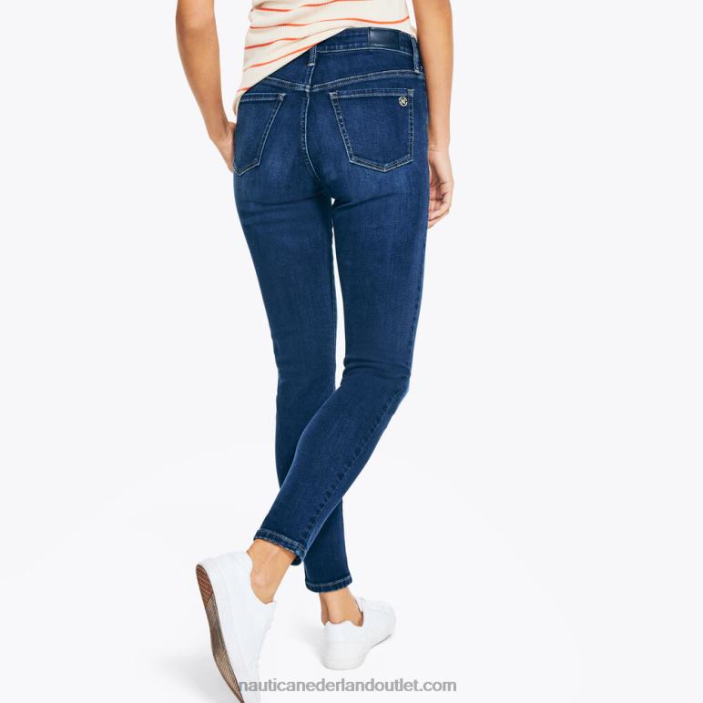 spijkerbroek co. echte flex mid-rise skinny denim saffier/donkergeel Nautica 0828F1049 vrouwen