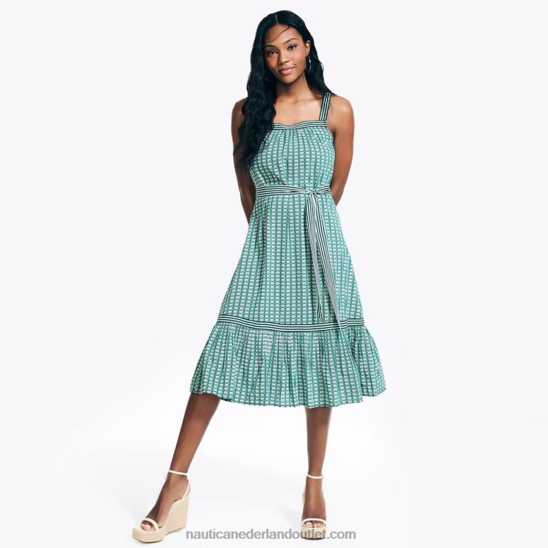duurzaam vervaardigde bedrukte jurk echt zwart Nautica 0828F975 vrouwen