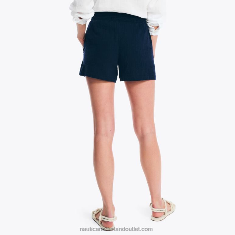 Gesmokte short van 4,5 inch stellaire blauwe heide Nautica 0828F939 vrouwen