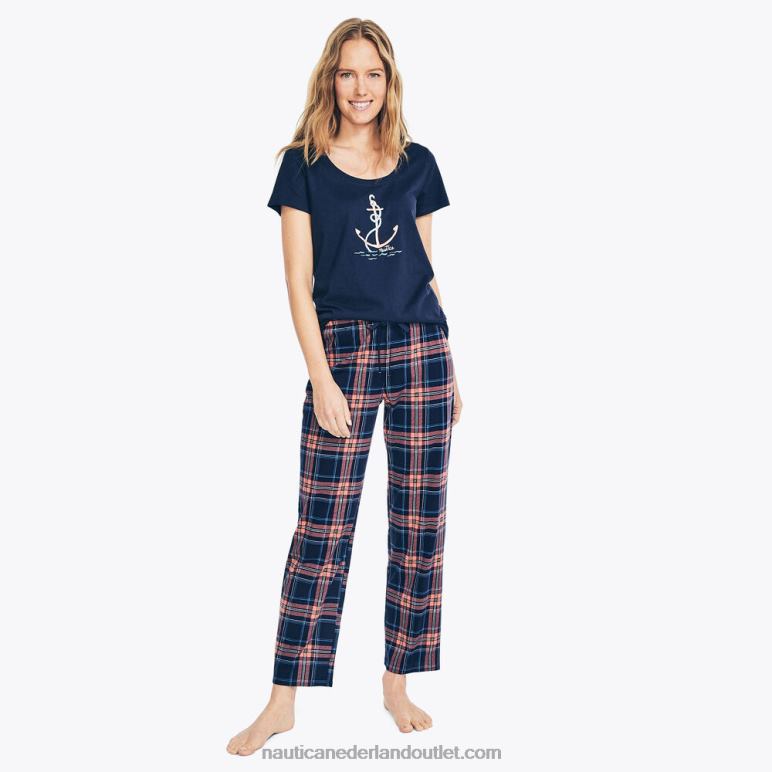 bedrukte pyjamabroek set federaal blauw Nautica 0828F791 vrouwen