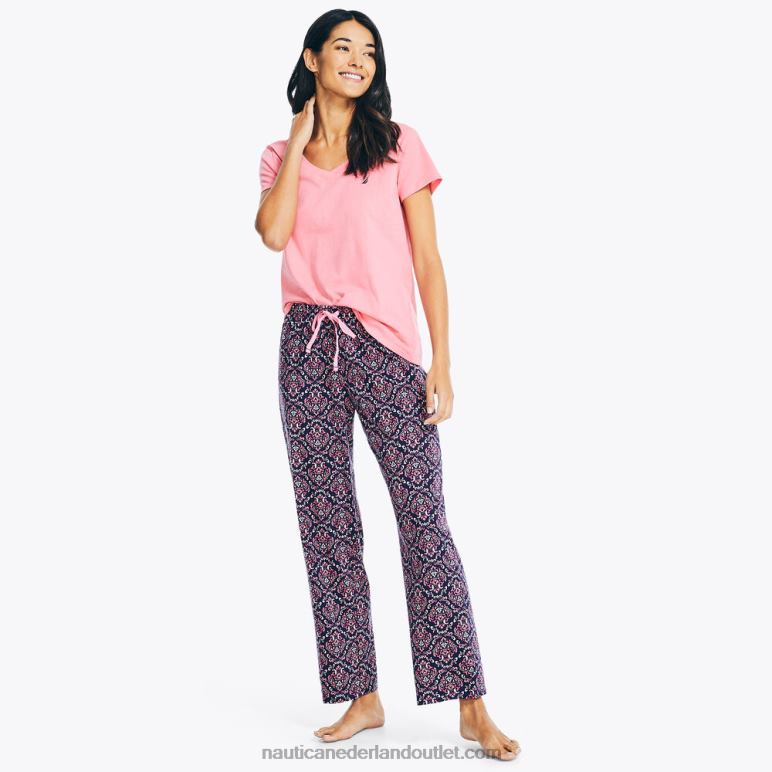 bedrukte pyjamabroek set saffier/donkergeel Nautica 0828F781 vrouwen