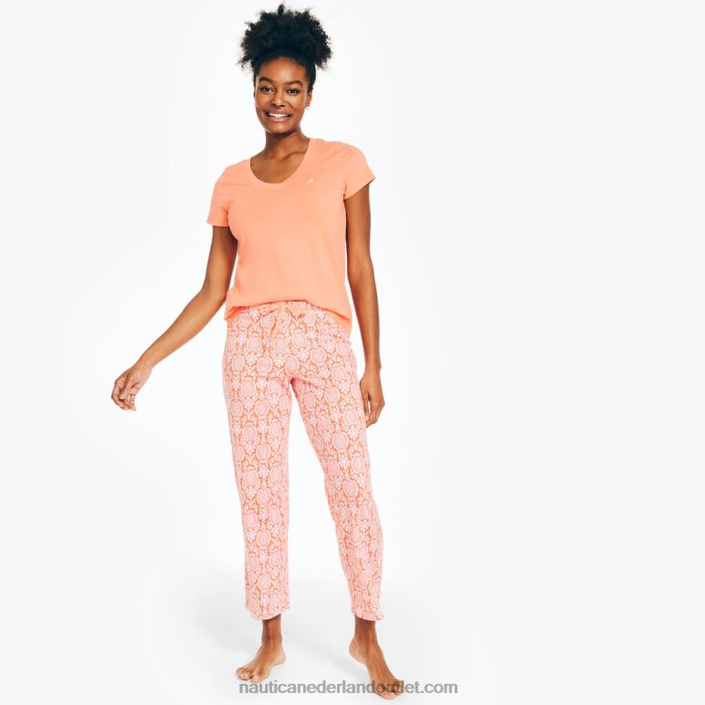 bedrukte pyjamabroek set vorst oranje Nautica 0828F788 vrouwen