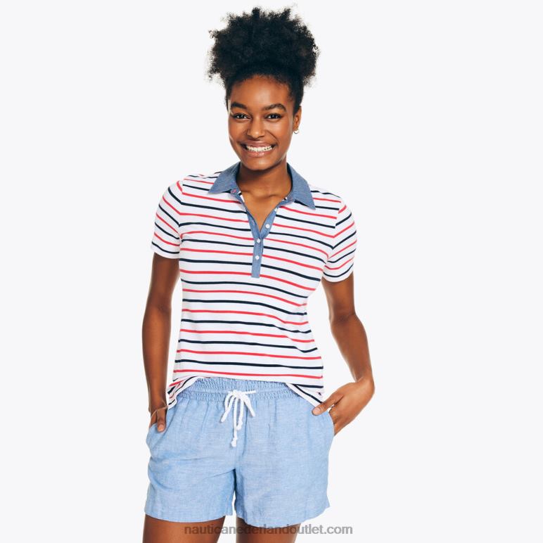 Poloshirt met 5 knopen Helder wit Nautica 0828F750 vrouwen