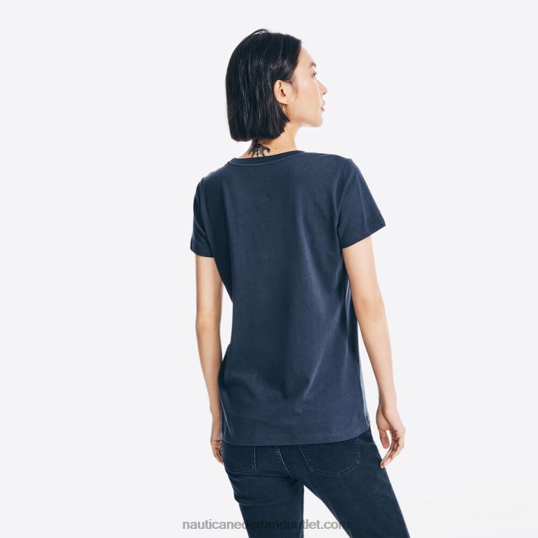 T-shirt met bloemenlogo stellaire blauwe heide Nautica 0828F998 vrouwen