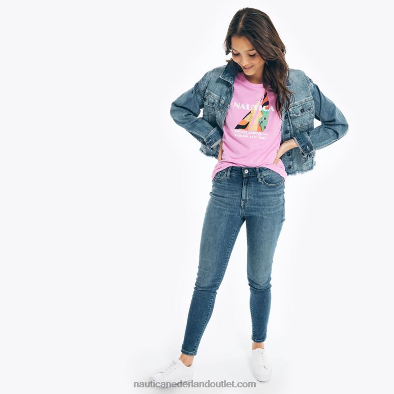 T-shirt met grafisch j-class-logo elektrisch paars Nautica 0828F808 vrouwen