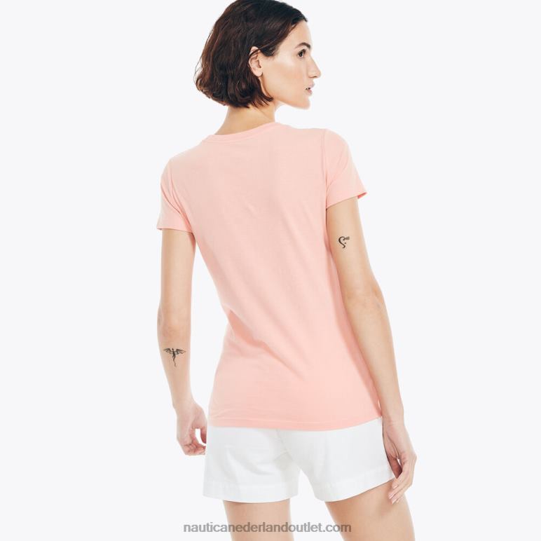 duurzaam vervaardigd J-class grafisch T-shirt met foliebloemen oranje papaver Nautica 0828F754 vrouwen