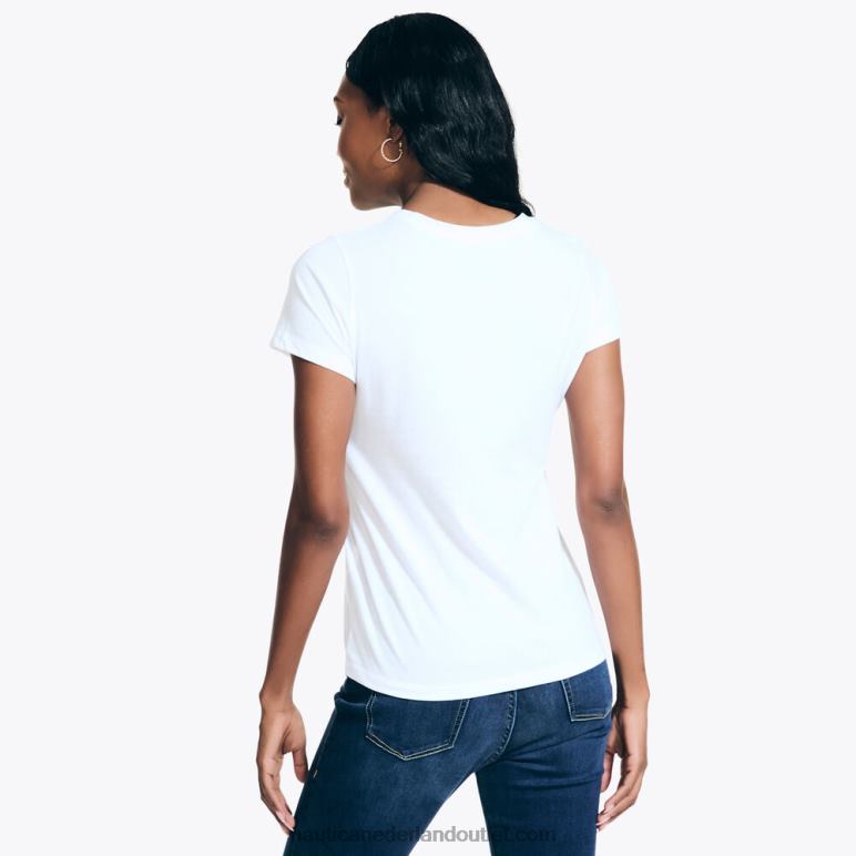 duurzaam vervaardigd T-shirt met Pride-logo Helder wit Nautica 0828F128 vrouwen