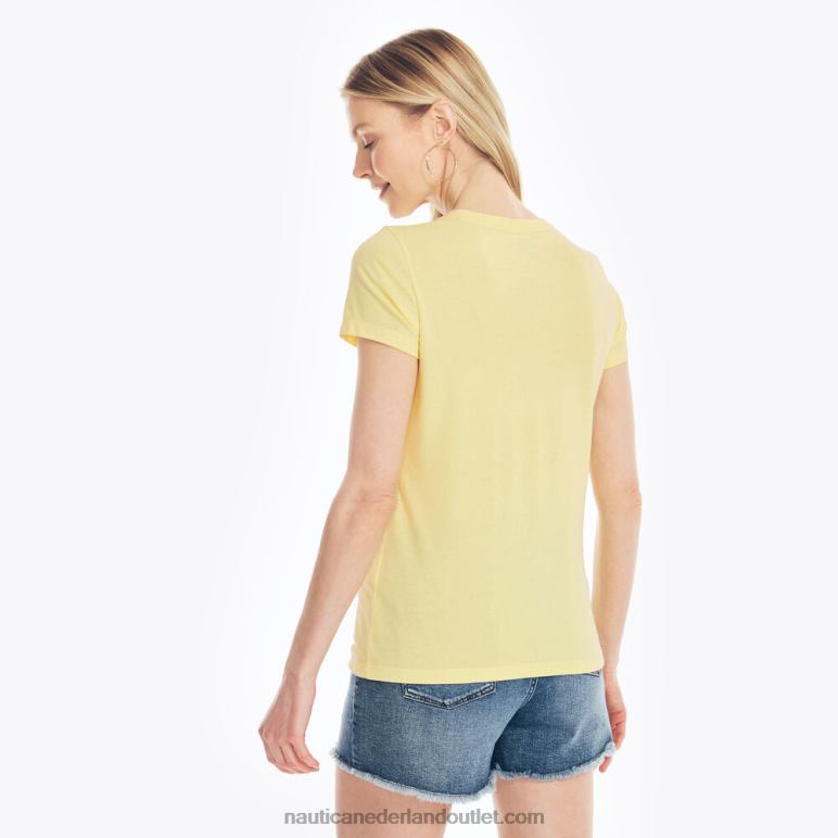 duurzaam vervaardigd T-shirt met geborduurd bloemenlogo zonneschijn Nautica 0828F780 vrouwen