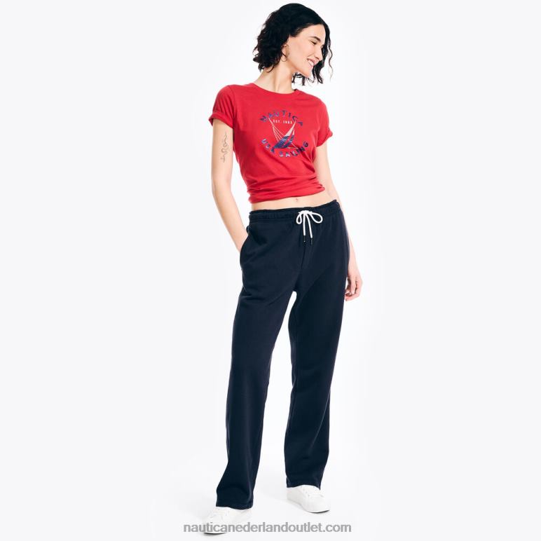 duurzaam vervaardigd T-shirt met glitterlogo tomales rood Nautica 0828F801 vrouwen