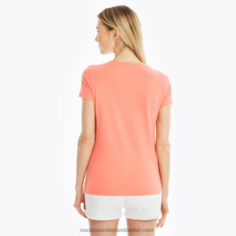duurzaam vervaardigd T-shirt met grafische zeilboot suiker koraal Nautica 0828F946 vrouwen