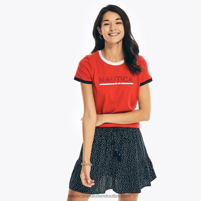 duurzaam vervaardigd T-shirt met logoprint tomales rood Nautica 0828F932 vrouwen