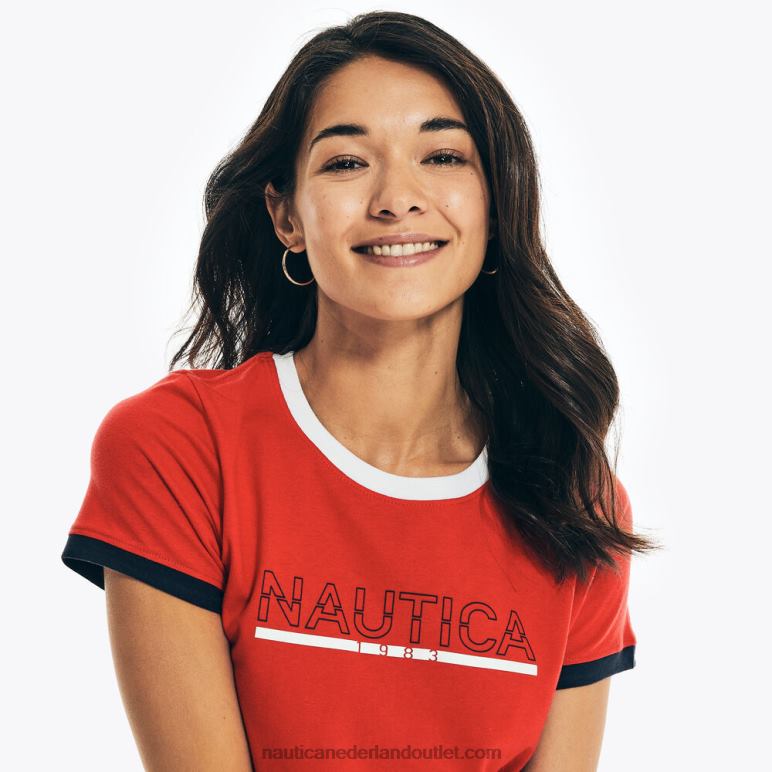 duurzaam vervaardigd T-shirt met logoprint tomales rood Nautica 0828F932 vrouwen