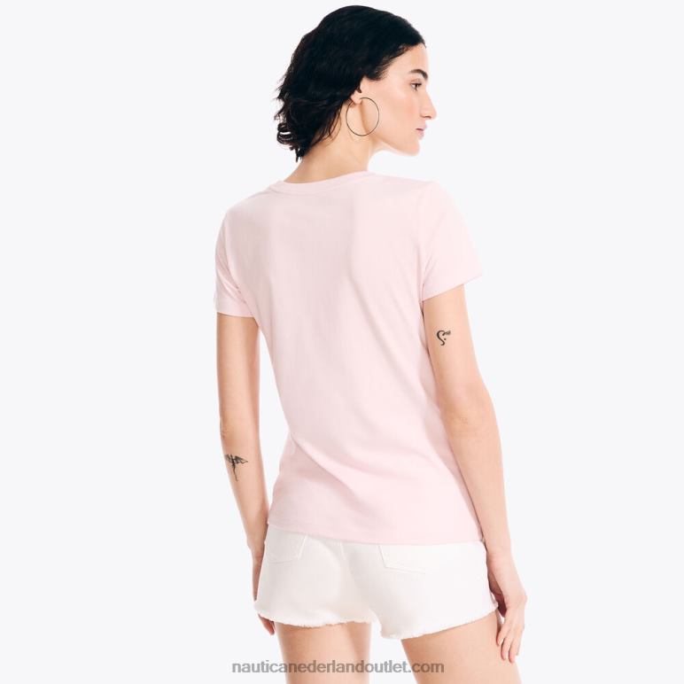 duurzaam vervaardigd grafisch T-shirt met erfgoedstrepen karmozijnrood Nautica 0828F927 vrouwen