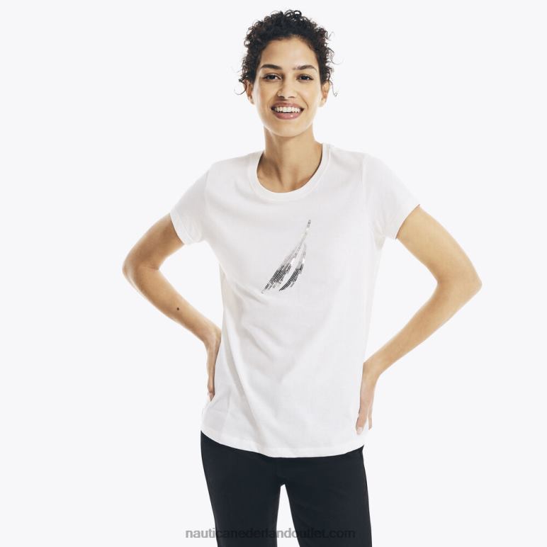 duurzaam vervaardigd j-class t-shirt met pailletten heemst Nautica 0828F1044 vrouwen