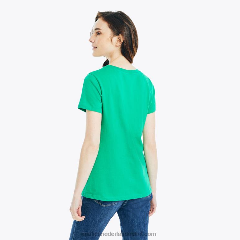 folie logo grafisch t-shirt groene munt Nautica 0828F988 vrouwen