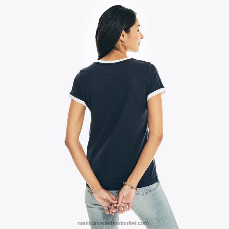 folie logo grafisch t-shirt stellaire blauwe heide Nautica 0828F1002 vrouwen
