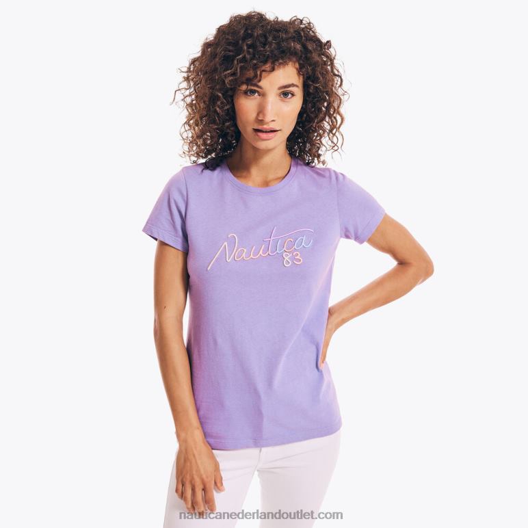 geborduurd 83 grafisch t-shirt oceaan violet Nautica 0828F803 vrouwen