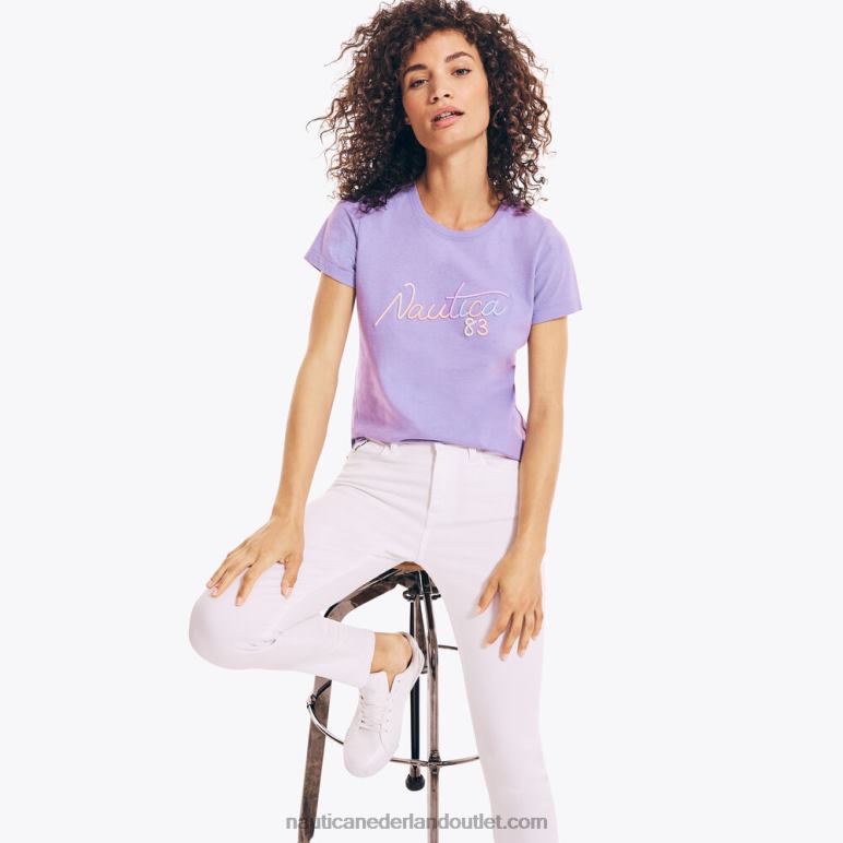 geborduurd 83 grafisch t-shirt oceaan violet Nautica 0828F803 vrouwen